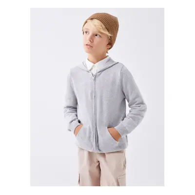 LC Waikiki Lcw Hooded Basic Long Sleeve Boy's Knitwear Cardigan