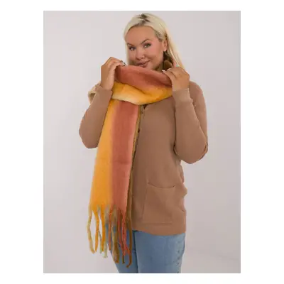 Wholesale Beige And Orange Long Women's Ombre Scarf With Fringe