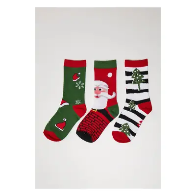 Stripe Santa Christmas Socks - 3-Pack multicolor