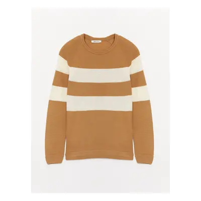 LC Waikiki Crew Neck Long Sleeve Color Block Men's Knitwear Sweater