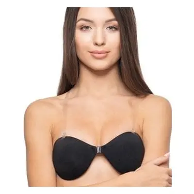 Women's self-supporting bra with straps - black