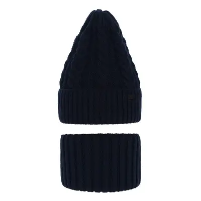 AGBO Boy's winter set: hat and tube scarf navy blue Colins