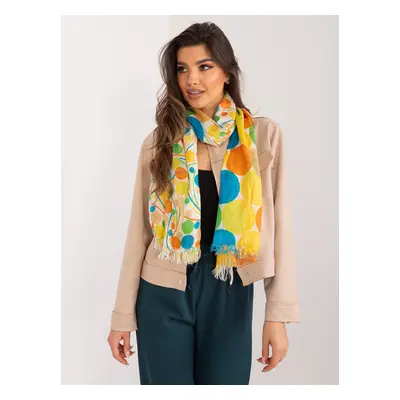 Women's white cotton scarf with patterns