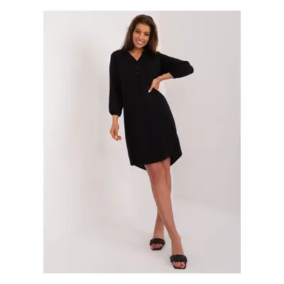 Black viscose dress SUBLEVEL for everyday wear