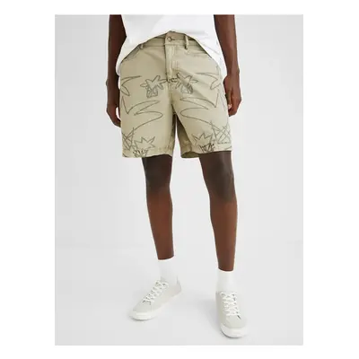 Beige Mens Shorts Desigual Fred - Men