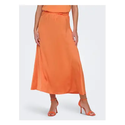 Orange Ladies Satin Maxi Skirt JDY Fifi - Ladies