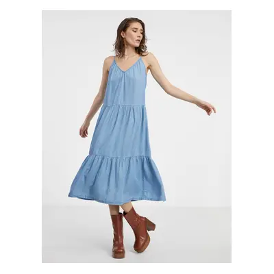 Light blue womens denim maxi-dress JDY Zelda - Women