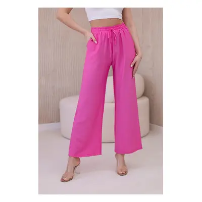 Pink viscose wide trousers