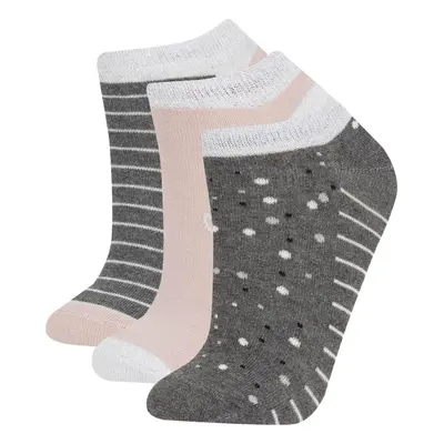 DEFACTO Women's 3-Pack Cotton Ankle Socks