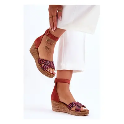 Suede wedge sandals Maciejka red