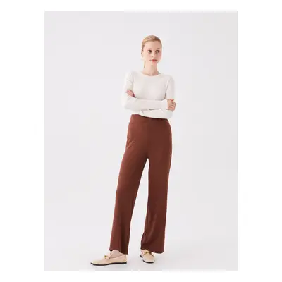 LC Waikiki Comfortable Fit, Self Patterned Women's Trousers with Elastic Waist