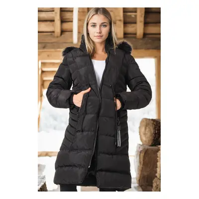 Z6758 DEWBERRY WOMEN'S COAT-PLAIN BLACK