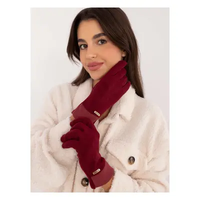 Women's burgundy gloves