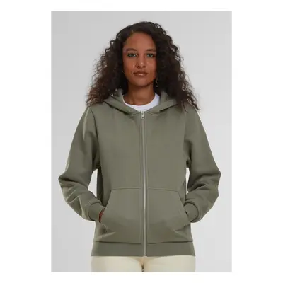 Women's zip-up sweatshirt Fluffy olive