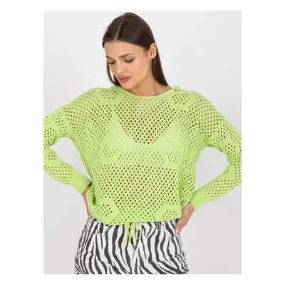 Light green oversized openwork hoodie RUE PARIS