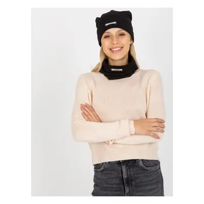 Black two-piece winter set with a hat