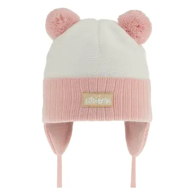 AGBO Girl's spring/ autumn hat pink Karotka with two pompom