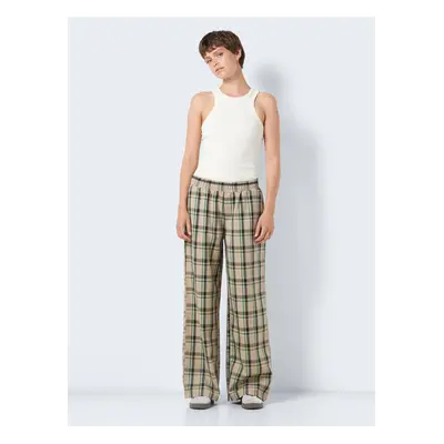 Beige ladies checked trousers Noisy May Morgan - Ladies