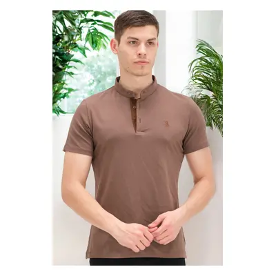 T8560 DEWBERRY T-SHIRT-PLAIN LIGHT BROWN