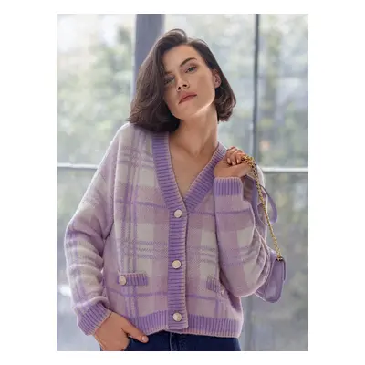 Orsay Light Purple Women's Check Cardigan - Women's