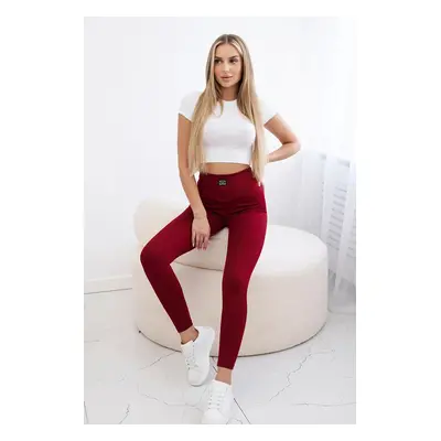 Ribbed leggings burgundy