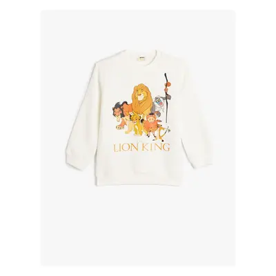 Koton The Lion King Sweatshirt Licensed Long sleeve Raised