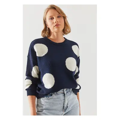 Bianco Lucci Women's Polka Dot Knitted Sweater