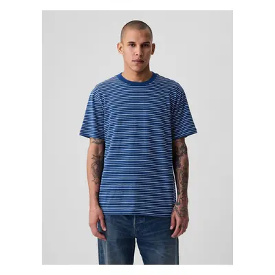 Navy blue men's striped T-shirt GAP