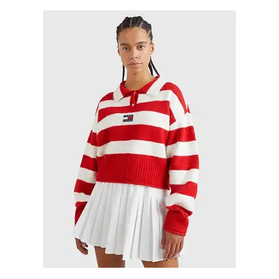 White-red ladies striped sweater Tommy Jeans - Women