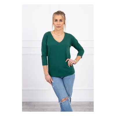 Green blouse with V-neck