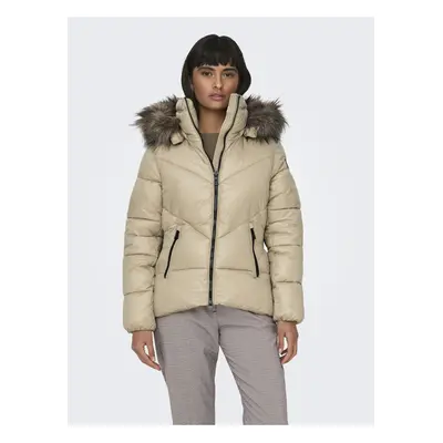 Beige women's quilted jacket ONLY Fever - Women