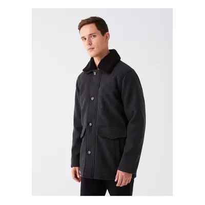 LC Waikiki Slim Fit Shirt Collar Men's Cashmere Coat