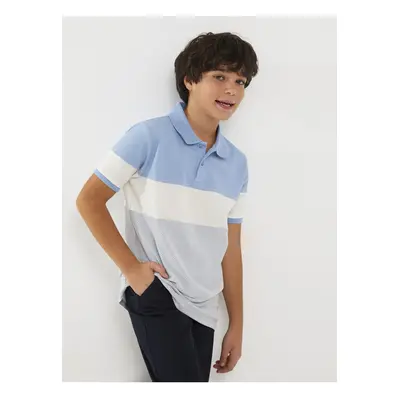 LC Waikiki Polo Neck Color Blocked Short Sleeve Boy T-Shirt Father Son Combination