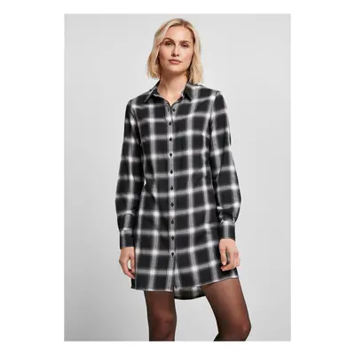 Women's cotton shirt dress black/white