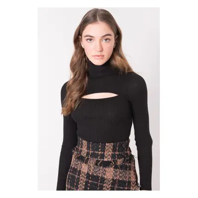 Black ribbed turtleneck sweater BSL