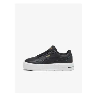 Black Women's Leather Sneakers on Puma Cali Court - Women