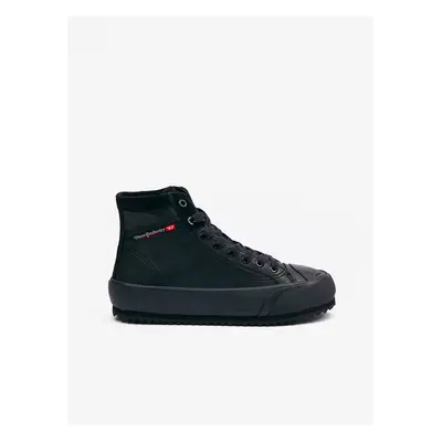 Black Women's Leather Ankle Sneakers Diesel Principia - Women