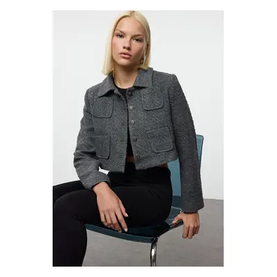 Trendyol Limited Edition Grey Crop Woven Jacket