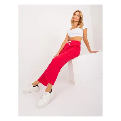 Red basic cotton sweatpants