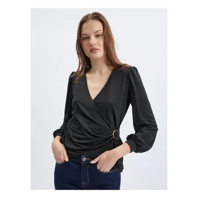 Orsay Black Ladies Wrap Blouse - Women