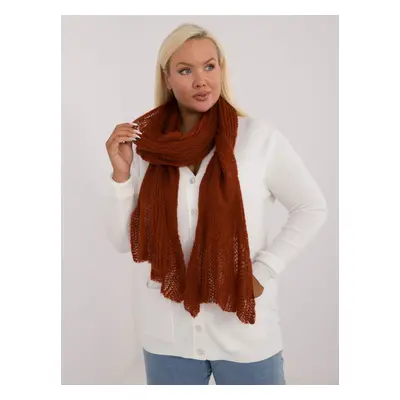 Brick red wool knitted women's scarf