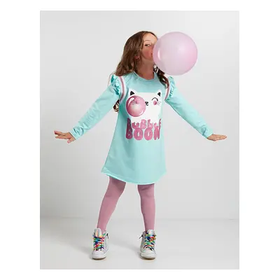 Denokids Gummy Cat Girl Mint Dress