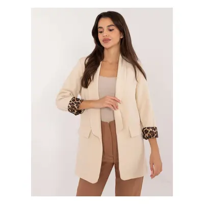 Light beige blazer without fastening