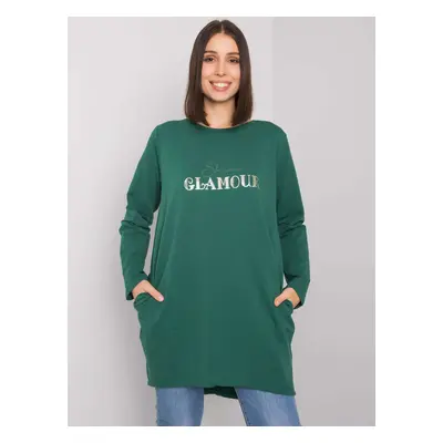 Oversized dark green tunic with pockets from Alexiah