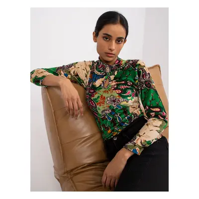 Green patterned blouse by Welur Bologna