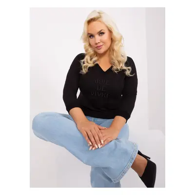 Women's black cotton blouse plus size