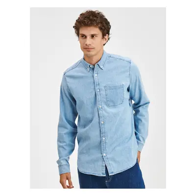 Blue men's denim shirt denim shirt GAP