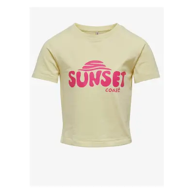 Light yellow girly T-shirt ONLY Amy - Girls