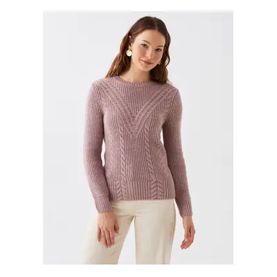 LC Waikiki Crew Neck Openwork Long Sleeve Women's Knitwear Sweater