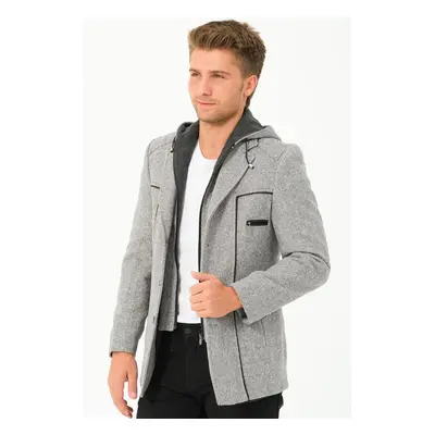 K7532 DEWBERRY MEN'S COAT-DIAGONAL GREY